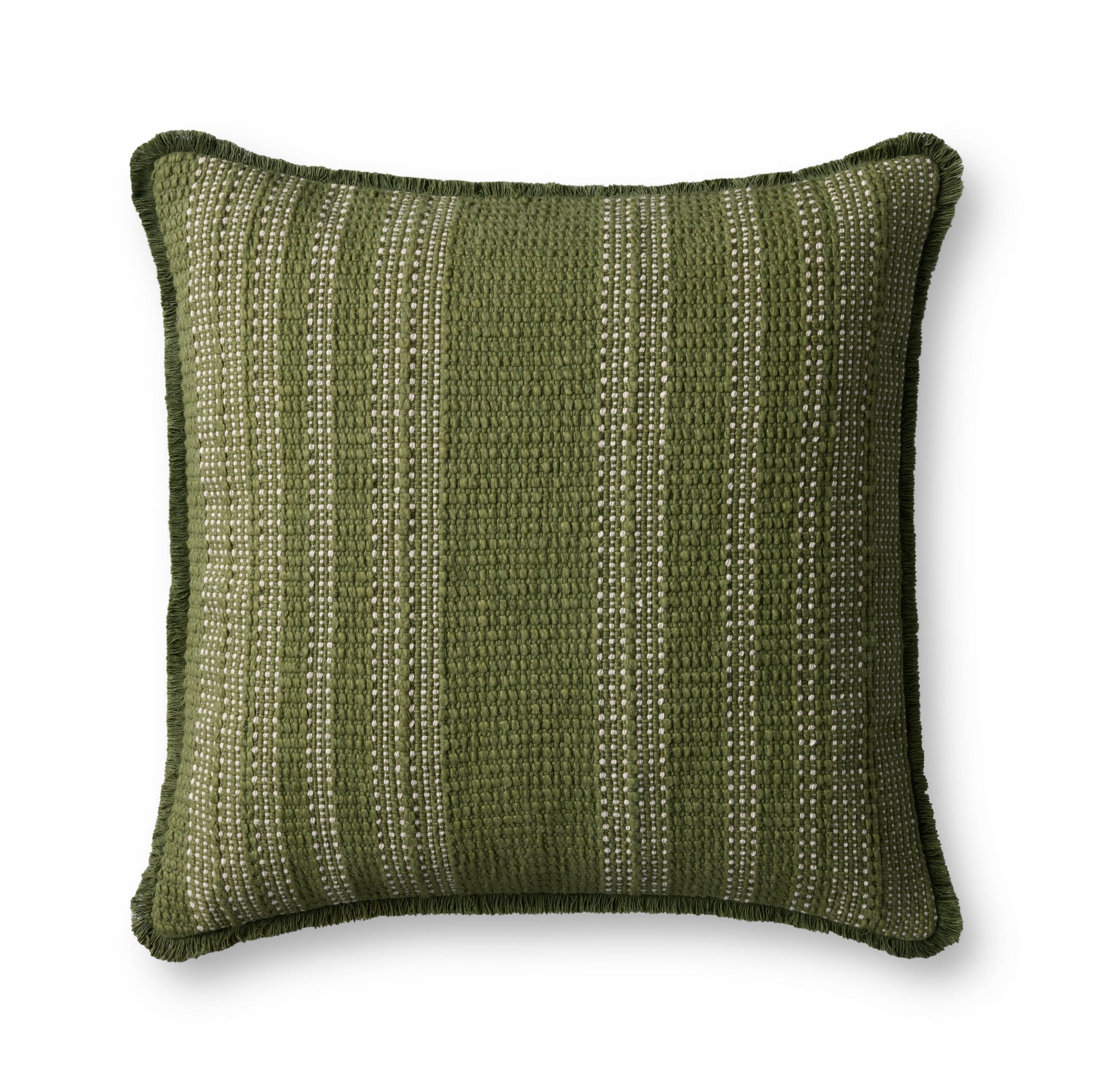 Green / Ivory Pillow (Pattern 2) — a Loloi pillow at Laurie Yapp Home.