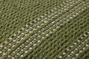 Green / Ivory Pillow (Pattern 2) shown from a different angle to reveal its pattern.