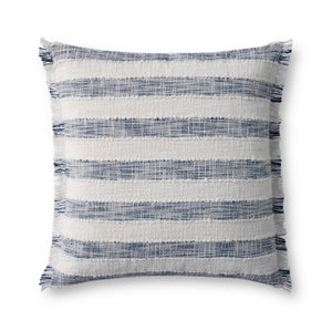 Blue / Ivory Pillow (Pattern 4) — a Loloi pillow at Laurie Yapp Home.
