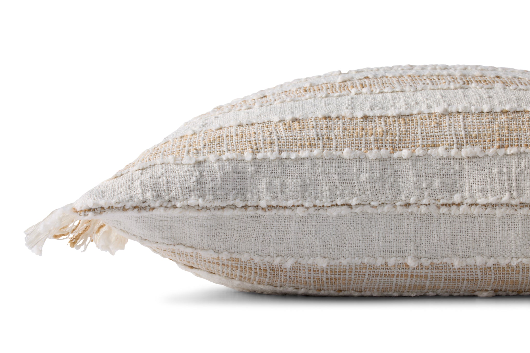 Beige / Ivory Pillow (Pattern 1) shown from a different angle to reveal its pattern.