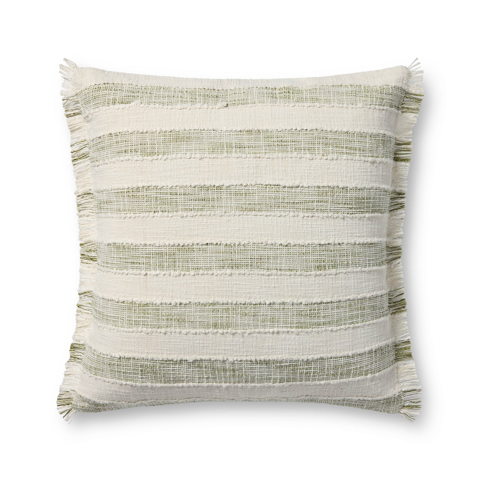 Green / Ivory Pillow (Pattern 3) — a Loloi pillow at Laurie Yapp Home.