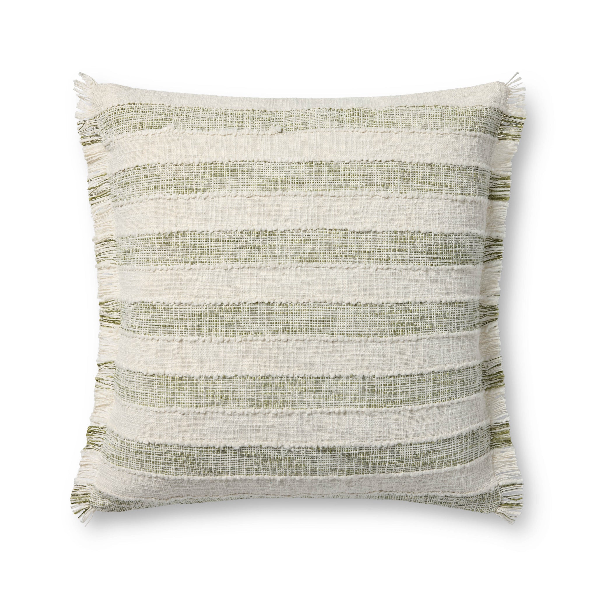 Green / Ivory Pillow (Pattern 3) — a Loloi pillow at Laurie Yapp Home.