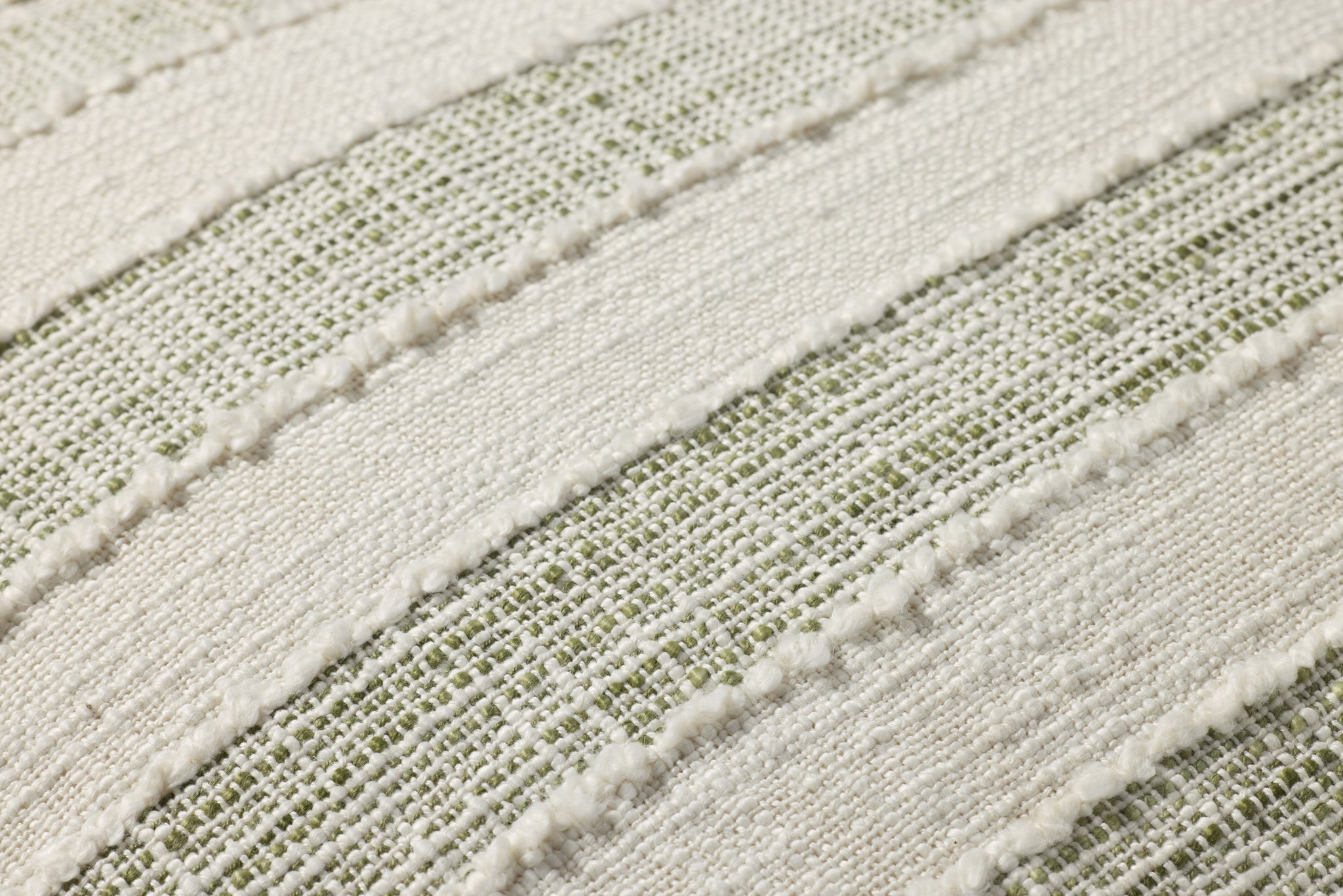 Green / Ivory Pillow (Pattern 3) shown from a different angle to reveal its pattern.