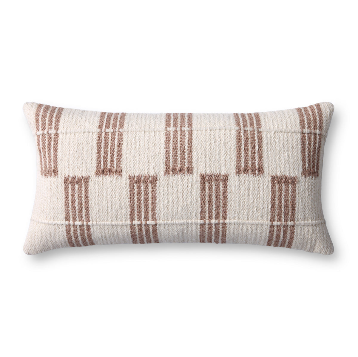 Brown / Ivory Pillow (Pattern 1) — a Loloi pillow at Laurie Yapp Home.