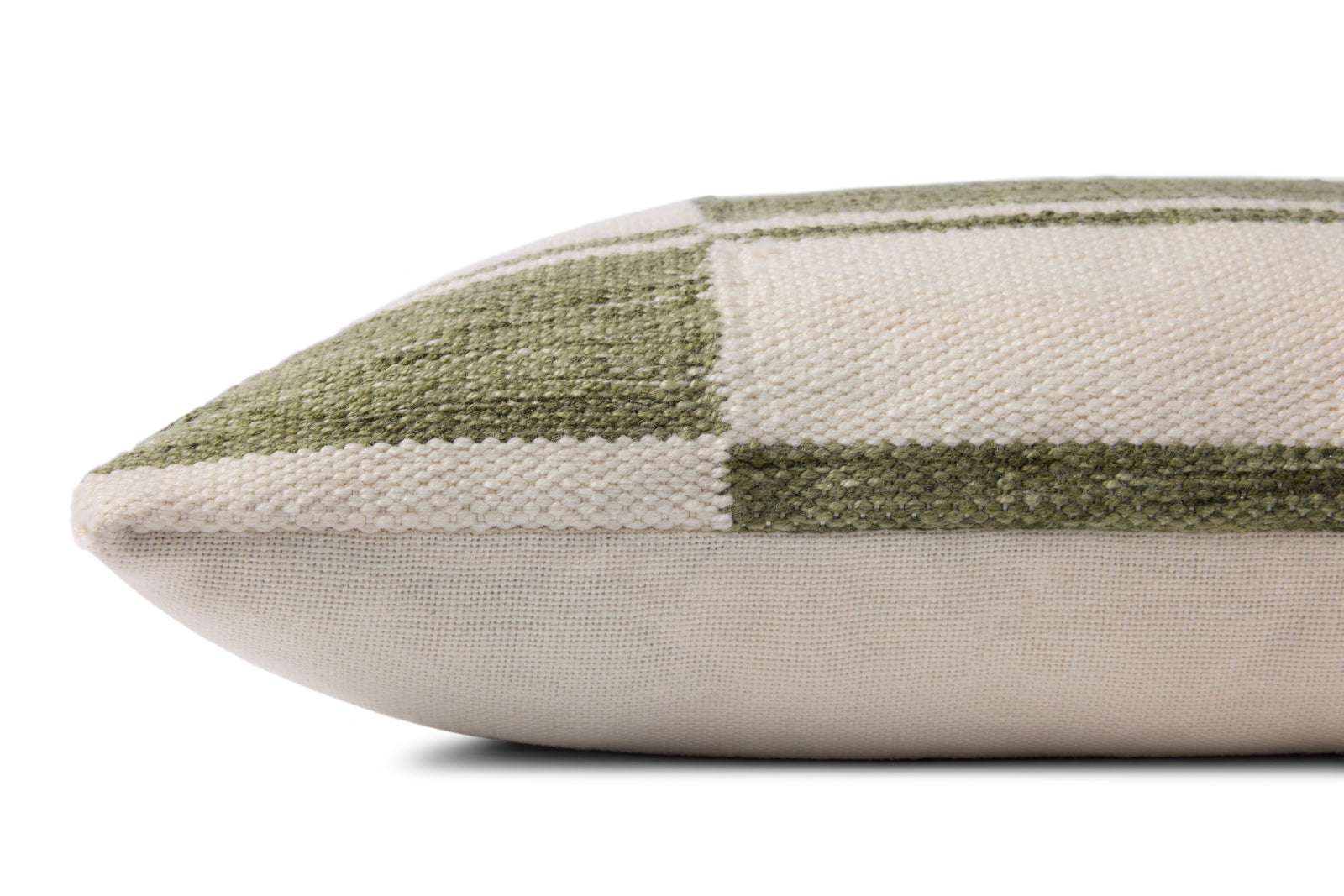 Ivory / Green Pillow (Pattern 3) — a Loloi pillow at Laurie Yapp Home.