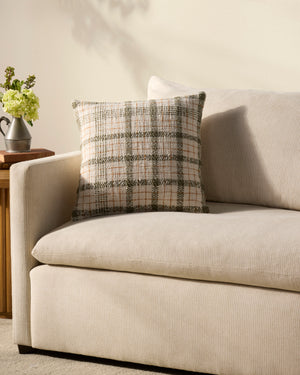 Walter Green / Ivory Pillow shown from a different angle to reveal its pattern.