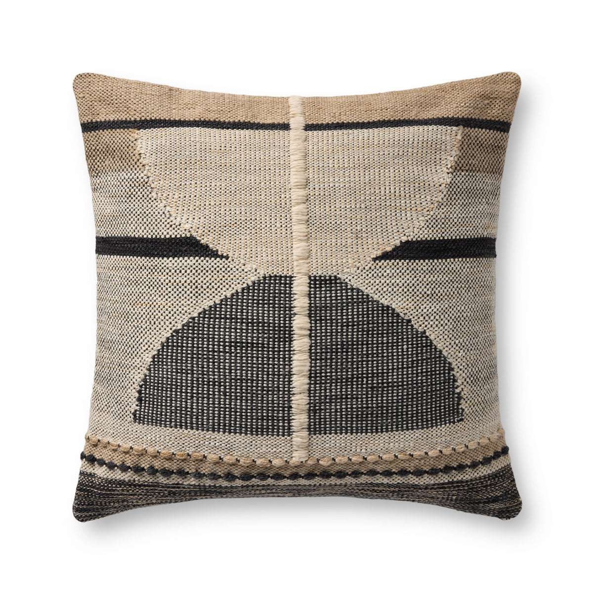 Black / Ivory Pillow (Pattern 7) — a Loloi pillow at Laurie Yapp Home.