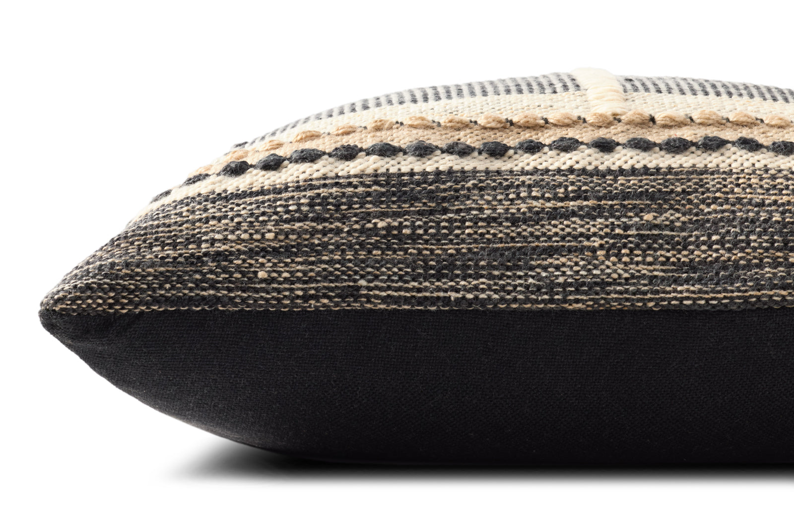 Black / Ivory Pillow (Pattern 7) — a Loloi pillow at Laurie Yapp Home.