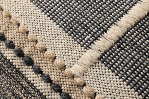 Black / Ivory Pillow (Pattern 7) shown from a different angle to reveal its pattern.