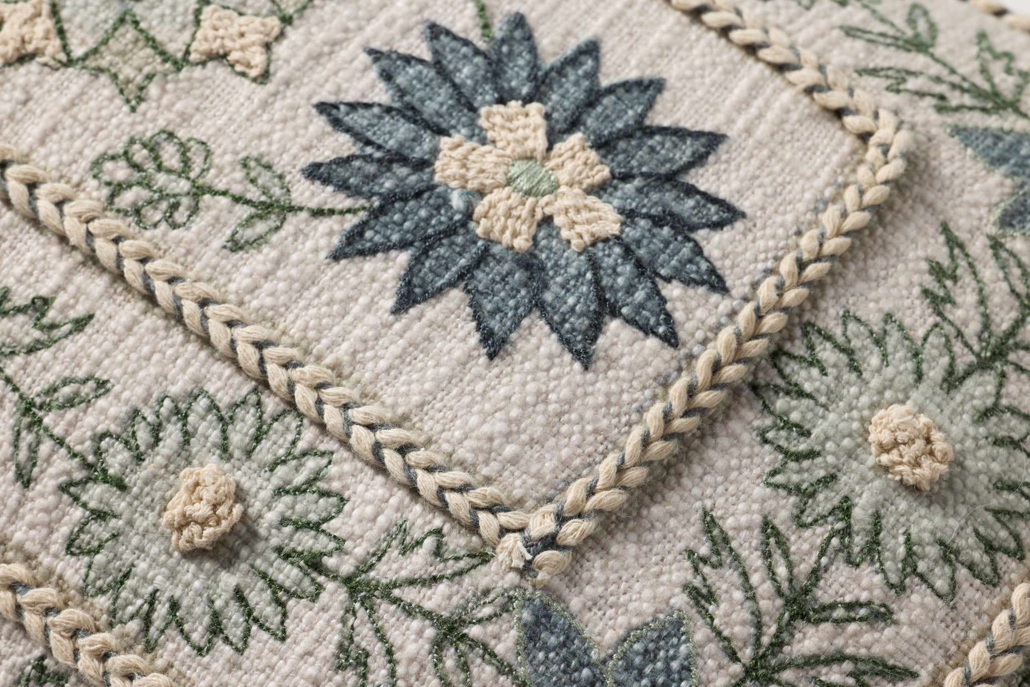 Blue / Multi Pillow (Pattern 4) shown from a different angle to reveal its pattern.