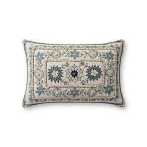 Blue / Multi Pillow (Pattern 4) — a Loloi pillow at Laurie Yapp Home.