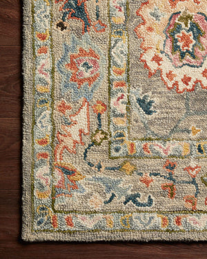 Side view of the Padma Grey / Multi (Pattern 1) rug.