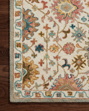 Side view of the Padma Ivory / Multi rug.