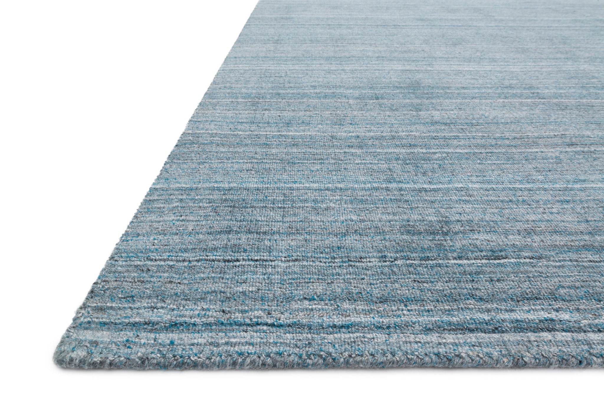 Side view of the Pasadena Aqua rug.