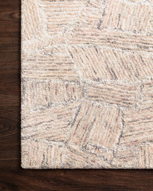Side view of the Peregrine Blush rug.