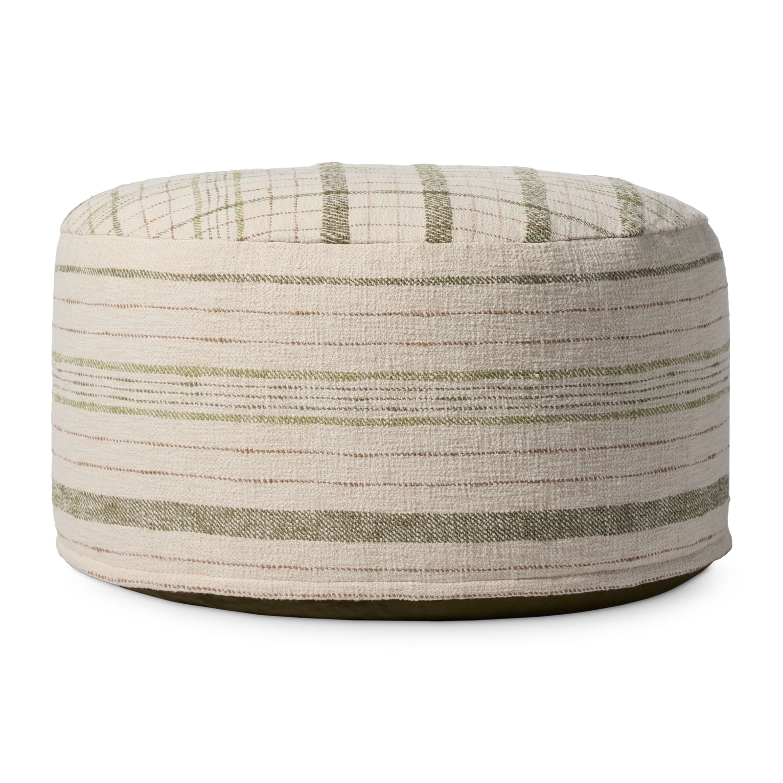 Wallace Cream Cream Pouf — a Loloi pouf at Laurie Yapp Home.