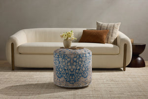Blue / Tangerine Pouf shown from another angle.