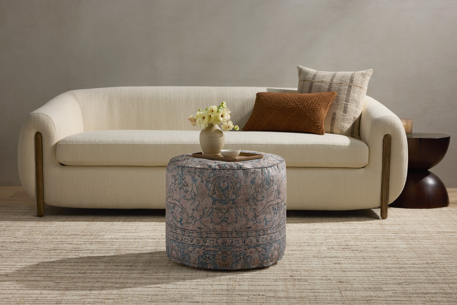 Taupe Pouf — a Loloi pouf at Laurie Yapp Home.