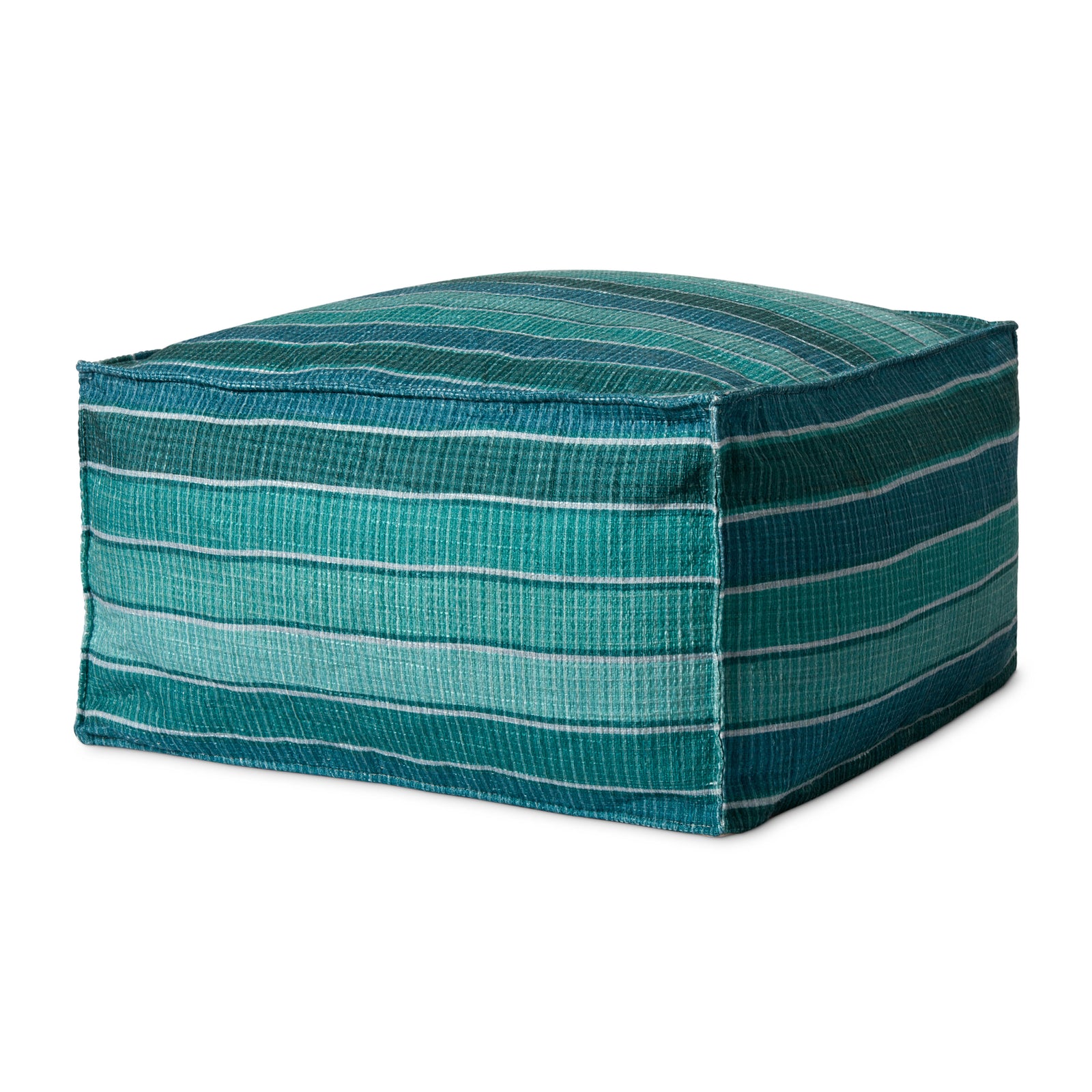 Poufs Lagoon / Blue — a Loloi pouf at Laurie Yapp Home.