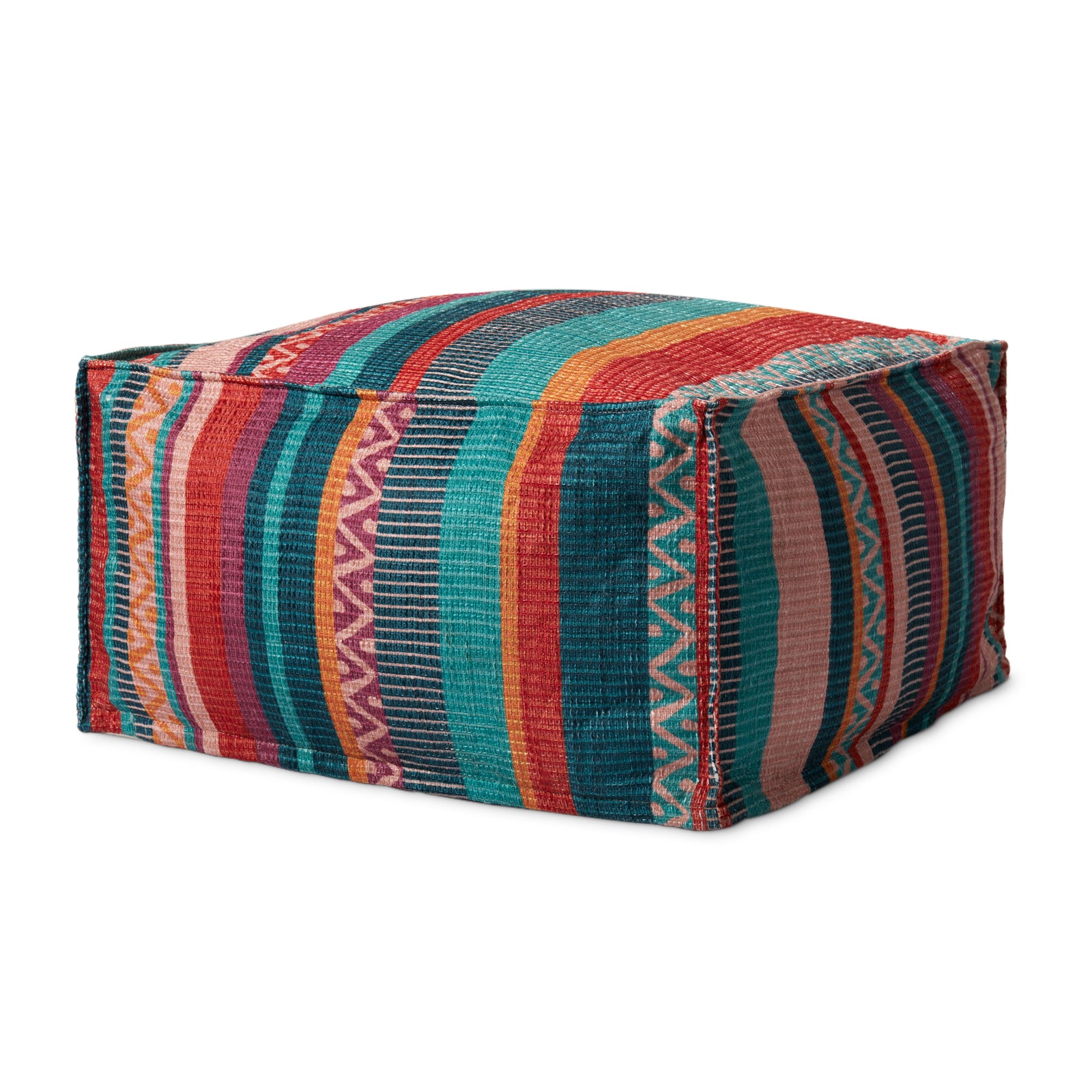 Poufs Fiesta — a Loloi pouf at Laurie Yapp Home.