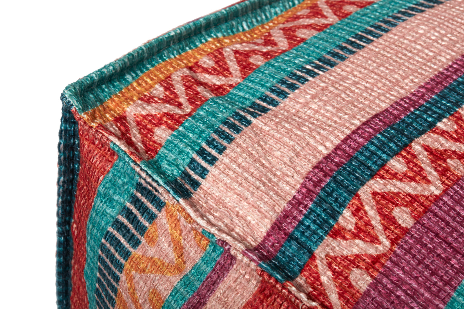 Poufs Fiesta — a Loloi pouf at Laurie Yapp Home.