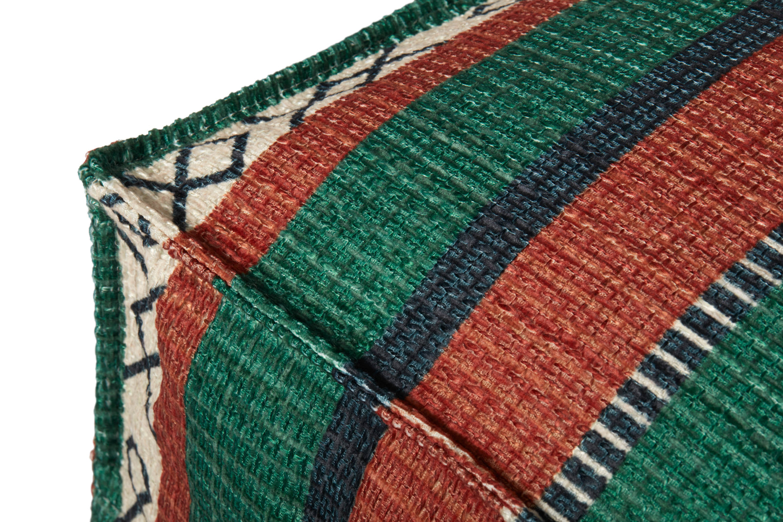Poufs Fiesta (Pattern 1) — a Loloi pouf at Laurie Yapp Home.