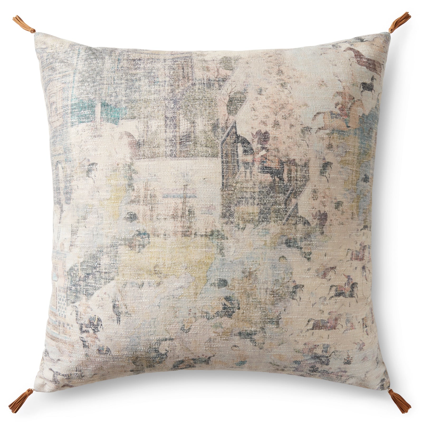 Beige / Multi Pillow (Pattern 2) — a Loloi pillow at Laurie Yapp Home.