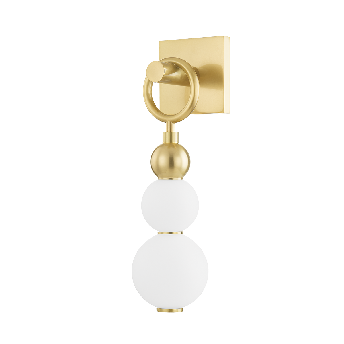 Perrin Wall Sconce in aged brass — a Hudson Valley wall sconce for bathrooms, hallways, and living rooms at Laurie Yapp Home.