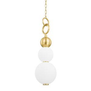 Perrin Pendant in aged brass — a Hudson Valley pendant for kitchens, entries, and dining rooms at Laurie Yapp Home.