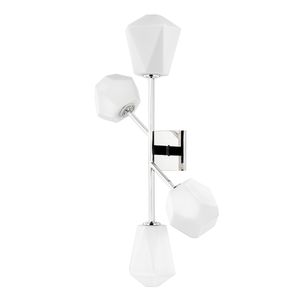 Tring Wall Sconce in polished nickel shown from a second angle to highlight the arm curve and shade silhouette.