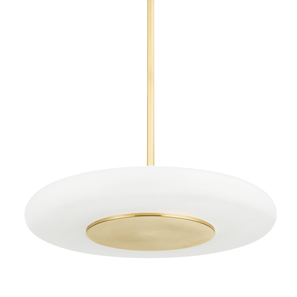 Blyford Pendant 20.75" in aged brass — a Hudson Valley pendant for kitchens, entries, and dining rooms at Laurie Yapp Home.