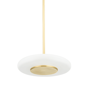 Blyford Pendant 15.5" in aged brass — a Hudson Valley pendant for kitchens, entries, and dining rooms at Laurie Yapp Home.