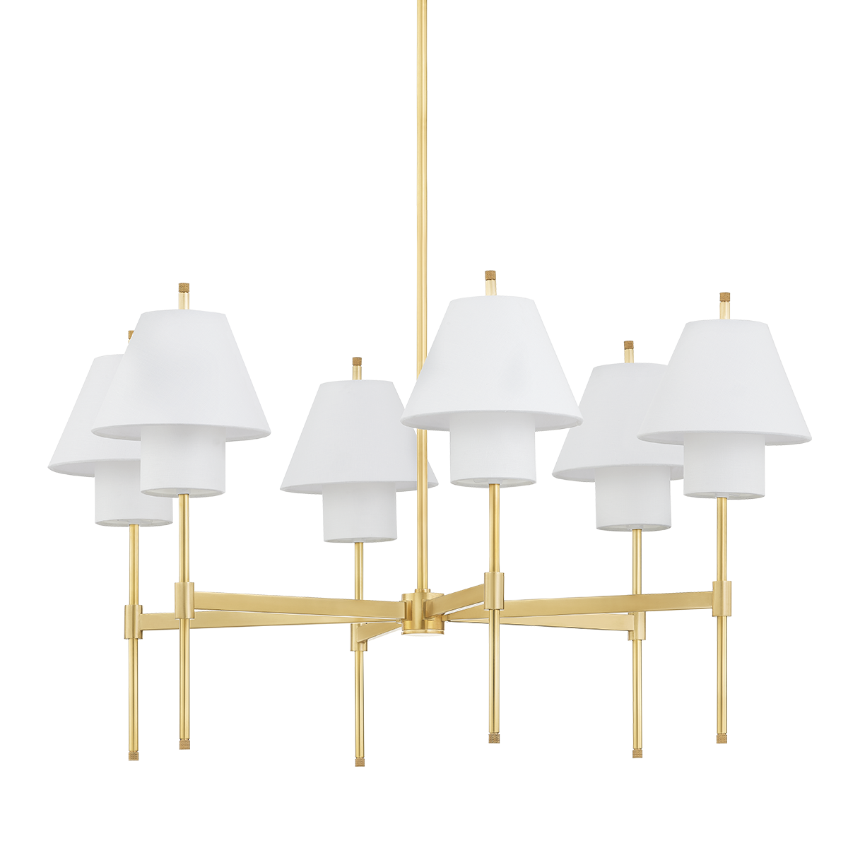 Glenmoore Chandelier 34.75" x 26.25" in aged brass — a Hudson Valley chandelier for dining rooms, entries, and living rooms at Laurie Yapp Home.