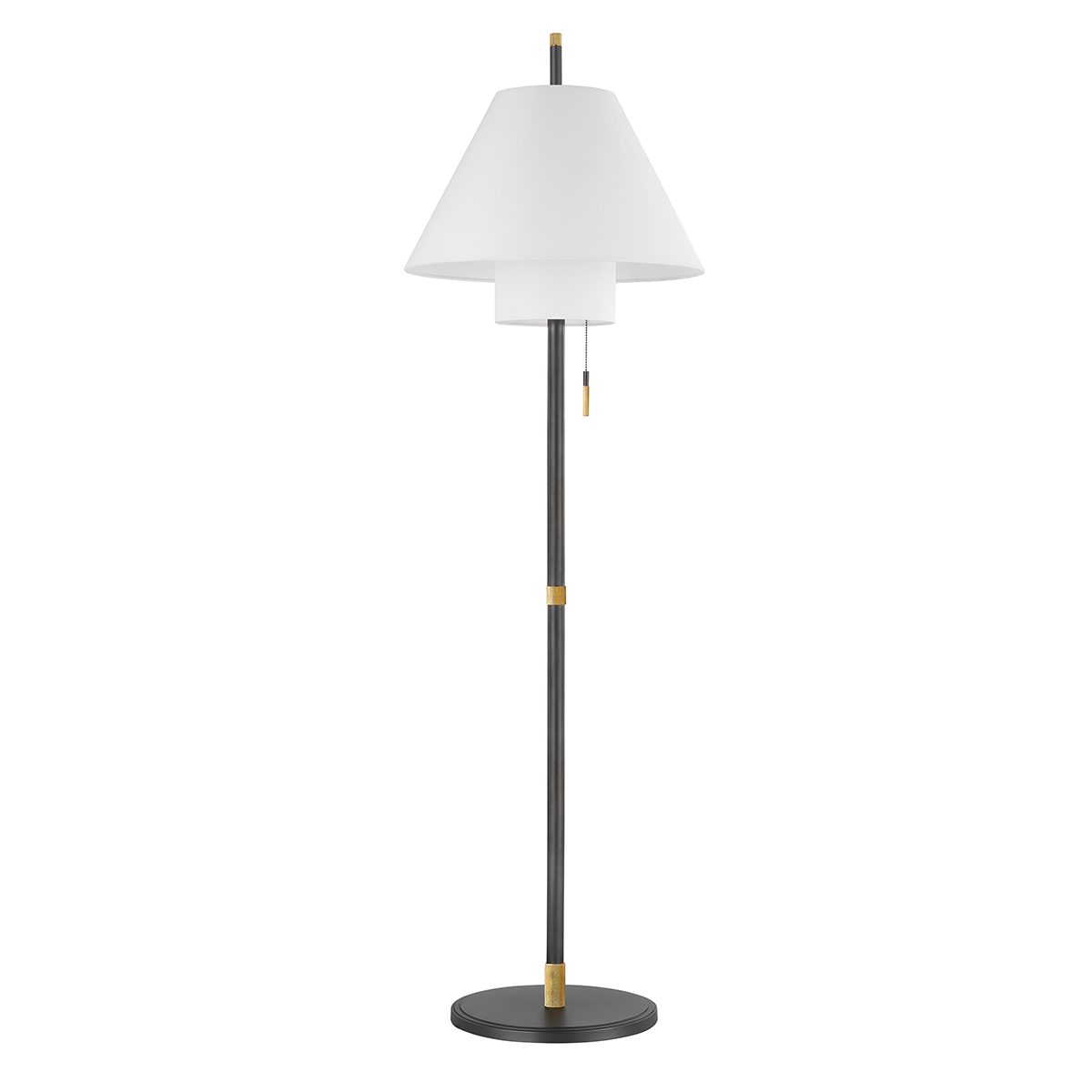 Glenmoore Floor Lamp in aged brass — a Hudson Valley floor lamp for living rooms and reading nooks at Laurie Yapp Home.