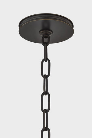 Close-up of the Pinesbridge Pendant 14.5" in dark bronze showing the shade shape and metal detail.