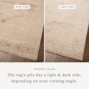 Palma Wheat / Taupe shown from a different angle to reveal its pattern.
