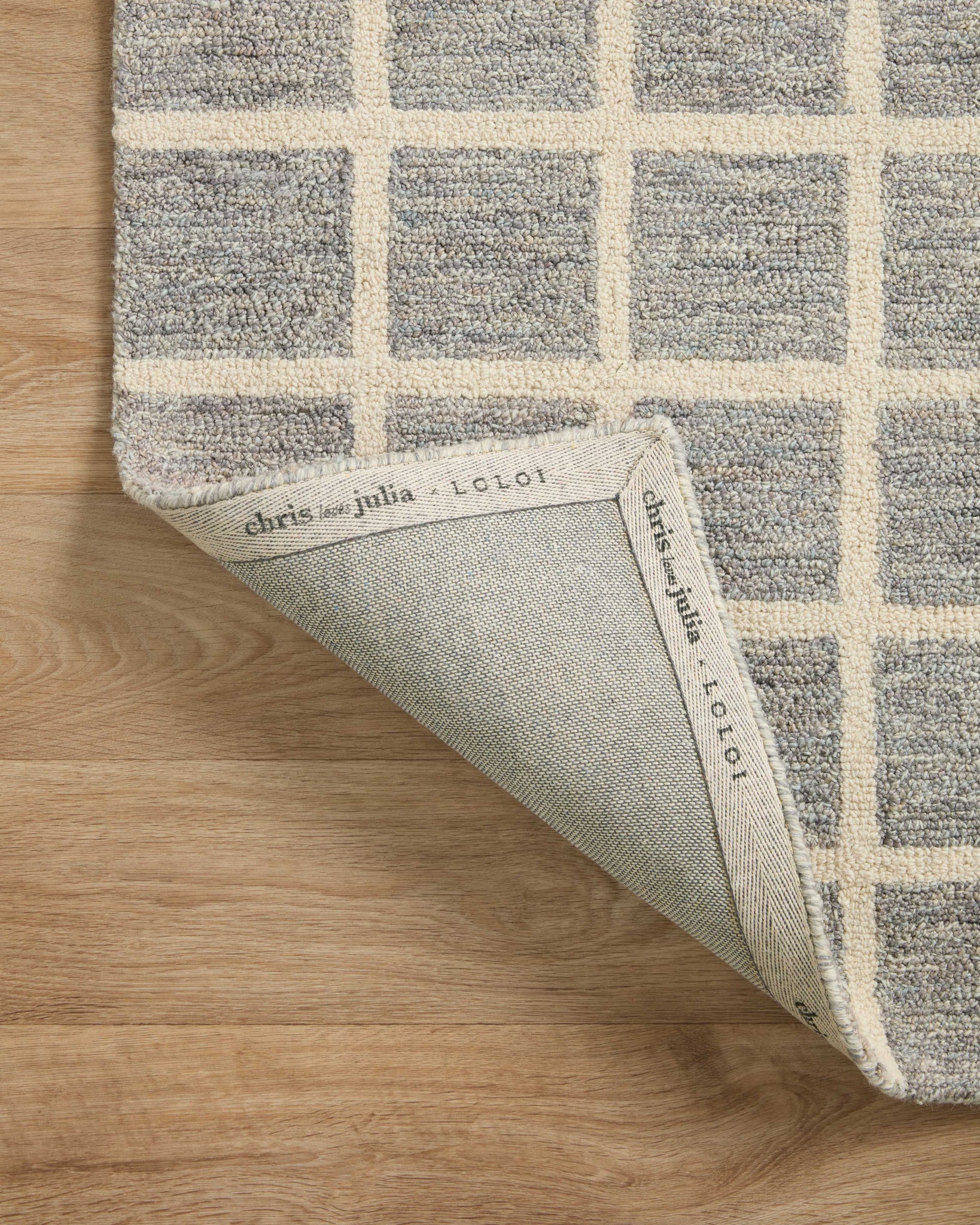 Polly Slate / Ivory shown from a different angle to reveal its pattern.