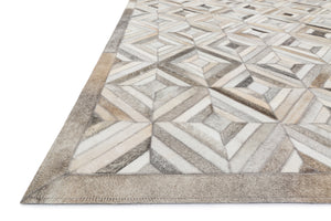 Side view of the Promenade Ivory / Grey rug.