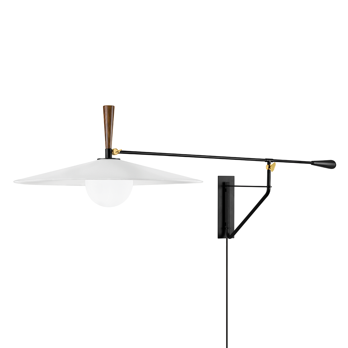 Duarte Plug-In Sconce — a Troy plug-in sconce for bedrooms, living rooms, and reading nooks at Laurie Yapp Home.