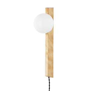 Brisbane Plug-In Sconce 5" x 18.5" shown from a second angle to highlight the arm profile and shade silhouette.