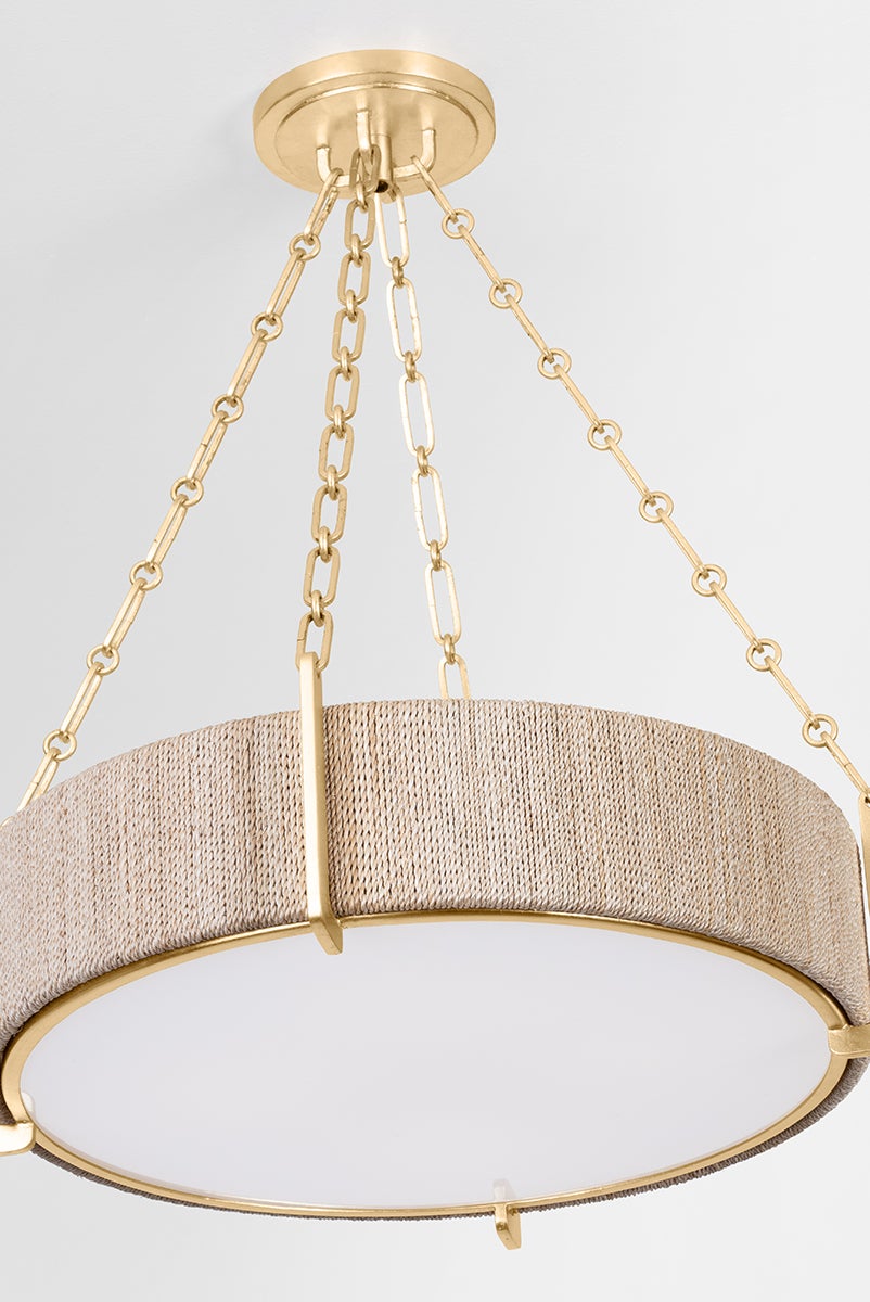 Quebec Chandelier 30.75" shown from a second angle to highlight the frame, arms, and shade detail.
