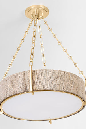 Quebec Chandelier 30.75" shown from a second angle to highlight the frame, arms, and shade detail.