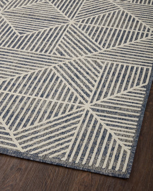 Rainier Denim / Ivory (Pattern 1) shown from a different angle to reveal its pattern.