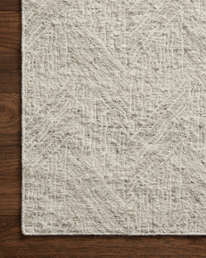 Side view of the Raven Silver / Ivory rug.