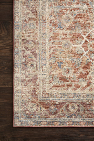 Revere Terracotta / Multi shown from a different angle to reveal its pattern.