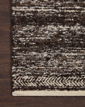 Side view of the Reyla Mocha / Ivory rug.