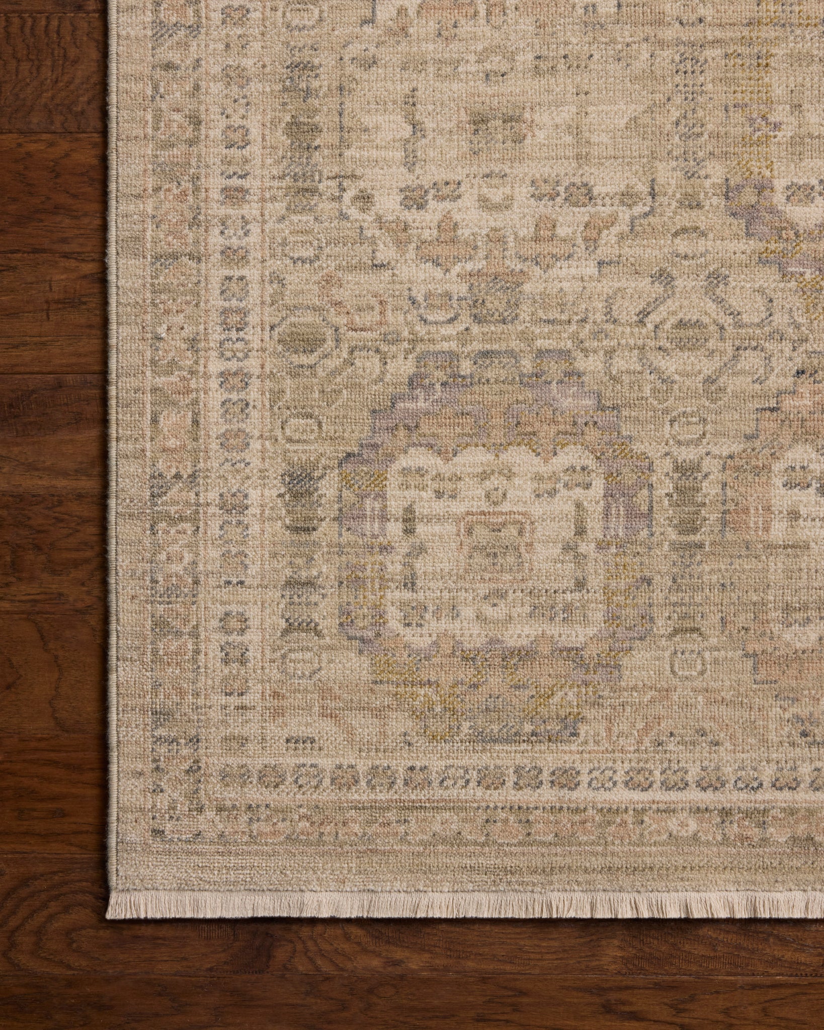 Reign Linen / Lilac shown in a styled living room vignette at Laurie Yapp Home.