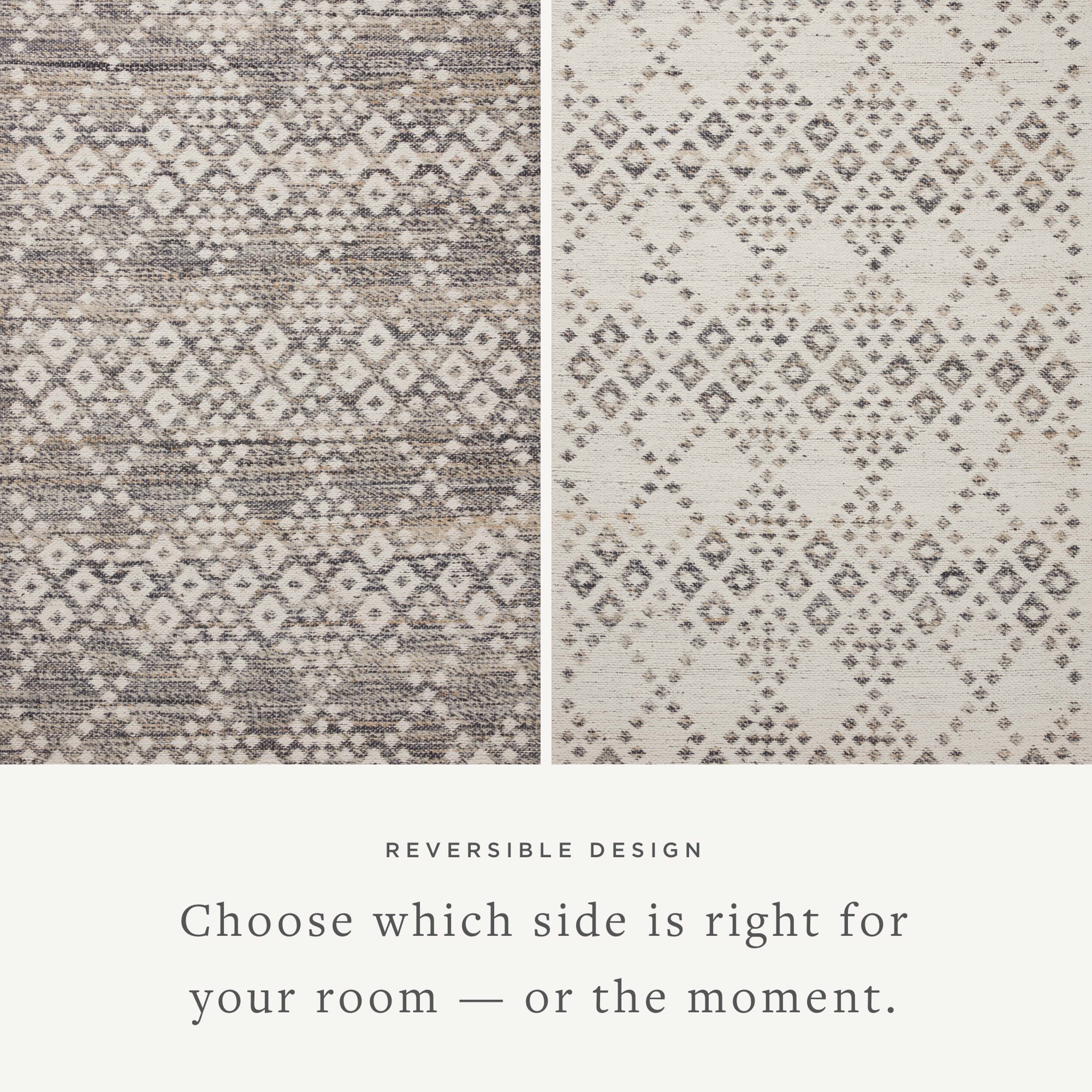 Rivers Denim / Ivory shown from a different angle to reveal its pattern.