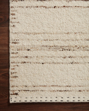 Side view of the Roman Ivory / Pebble rug.