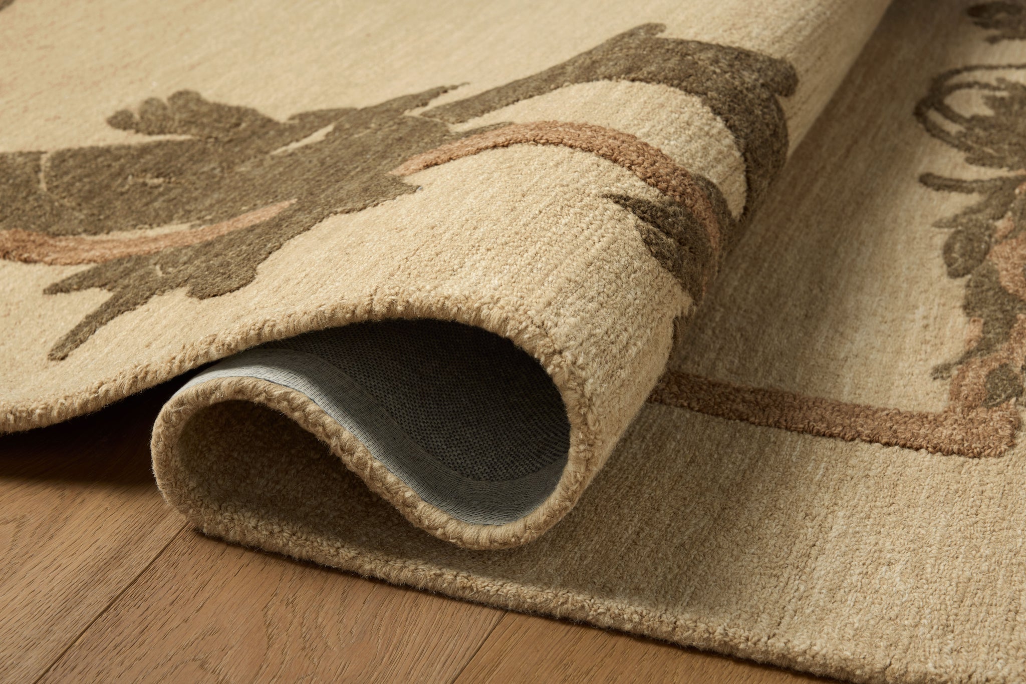Romi Natural / Olive shown from a different angle to reveal its pattern.